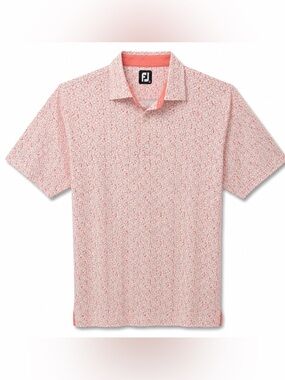 FootJoy FJ Floral Golf Polo Shirt – Pink & White | Size 2XL